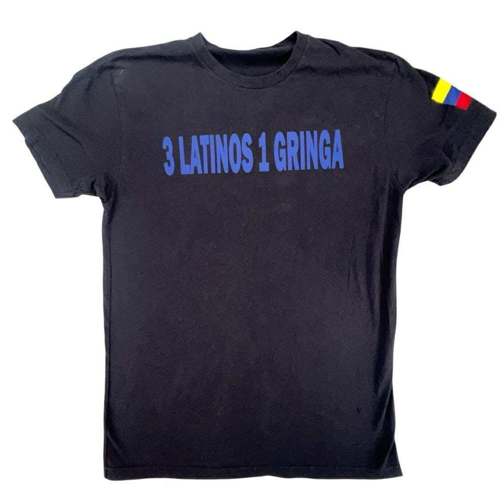 3 Latinos 1‎ Gringa Mundarain T-Shirt - Novelty Graphic Tee - Black Medium